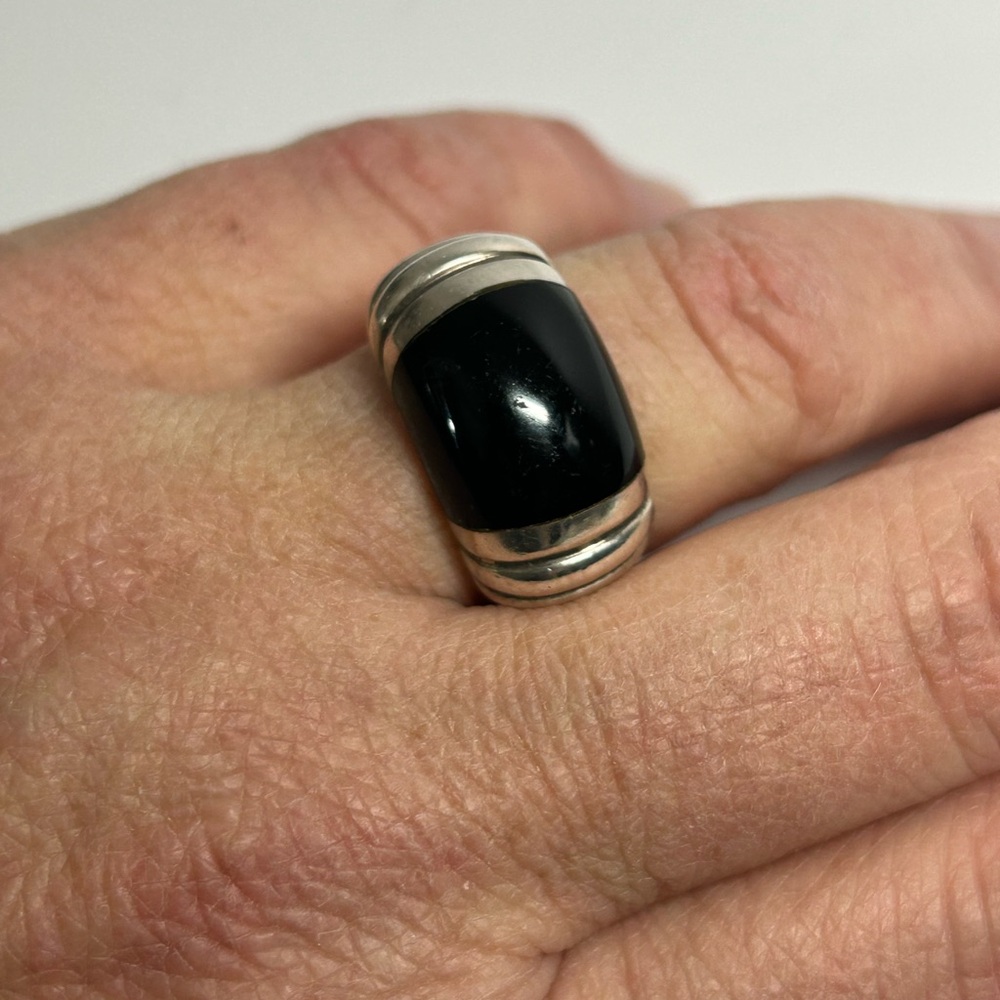 Silver 925 and Black onyx Statement Ring